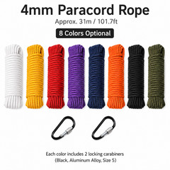 4mm Paracord Braided – Climbing Rope Emergency Rope Survival Accessories Rescue Rope