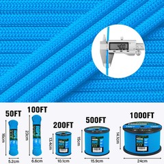 TRIBERION Paracord Rope 750 lb 100ft 5/32 Parachute Cord 4MM 12 Strand para Cord