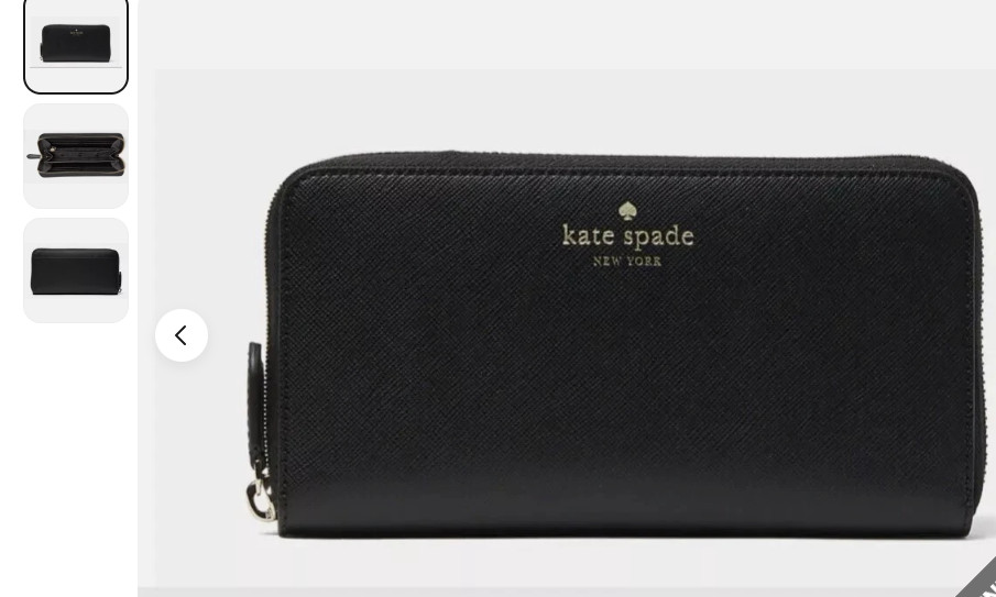 Kate Spade Tinsel Glitter ContiGlitter Continental Women’s Wallet – Black, Large