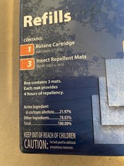 Thermacell Mosquito Repellent One Refill 1 Cartridge & 3 Mats New Sealed RB-1