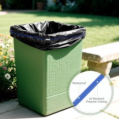 JIYIN 5 Pcs 96 Gallon Trash Can Rubber Bands, Black, Gray, Blue, White, Green