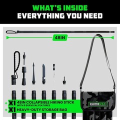 Tactical Hiking Stick with Integrated Survival Kit – Essential Camping Gear for