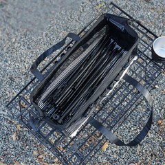 Picnic Camping Mesh Floor Nail Sundries Storage Bag with Hanging Strap Outdoor .