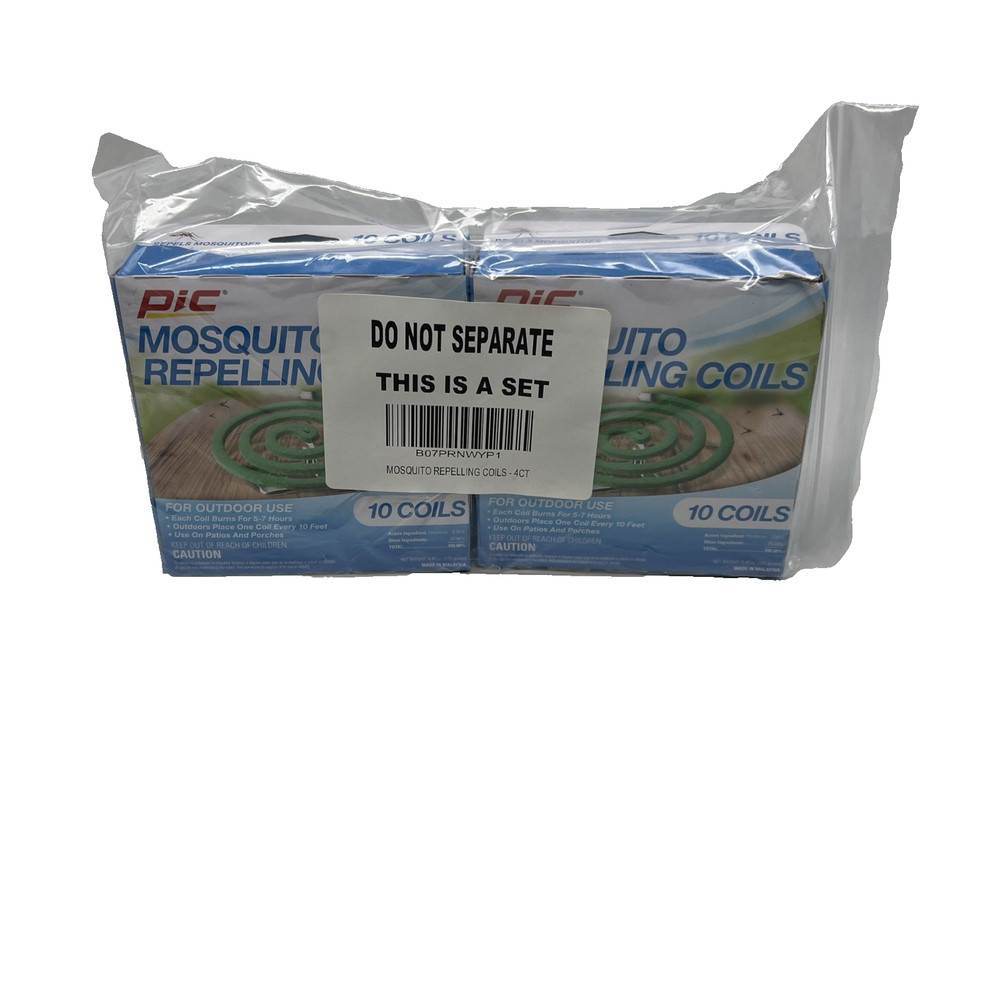 4 Pack 40 Coils PIC Mosquito Repelling Coils C-10-12 Outdoor Bug Insect Control