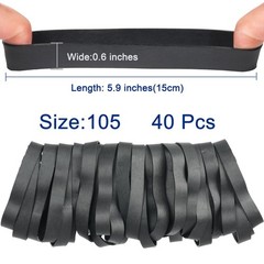 HAIDIBAO-Rubber Bands 40 Pcs size#105 Big black rubber band large Black