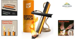 Emergency Fire Starting Tool with Ferro Rod, Wick Rope and Durable Steel Striker