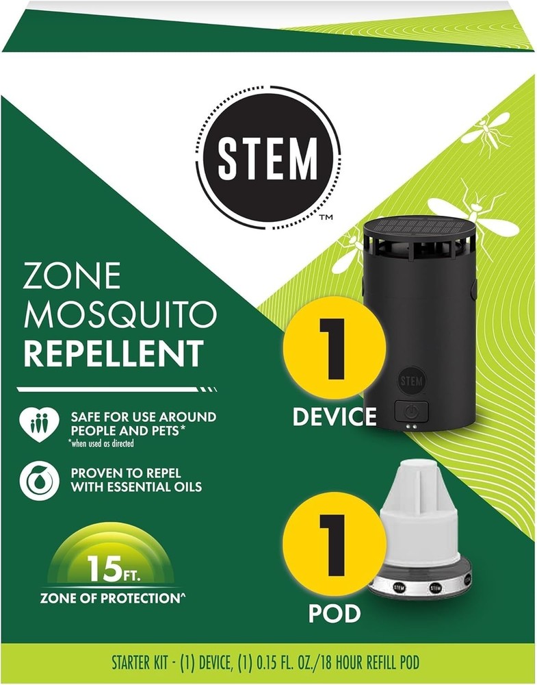 STEM Zone Mosquito Repellent Starter Kit Device + 1 Refill Pod 15 Ft Protection