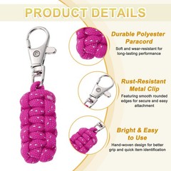 Paracord Zipper Pull, 80 mm Length for Backpacks – Cylinder (5 Pack, Orange Red)