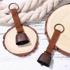 2Pcs Small Iron Bear Bells with Nylon Webbing Loud Durable Bear Warning Bells