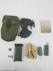 US Ammo Pouch Survival Kit Mirror Compass Mag Stiker Paracord Can Opener Tinder