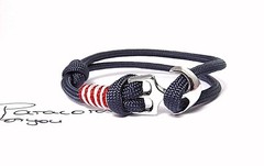Anchor Bracelet-Paracord-Surfer Bracelet-Adjustable-Accent Colors-Handmade