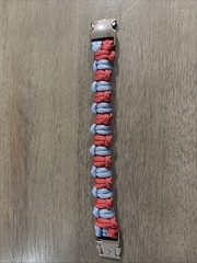 Paracord Survival Bracelet Medium Size ,BLUE AND RED USA MADE