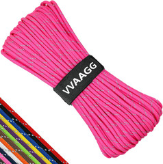 Reflective Paracord Rope 100FT, 7 Strand Nylon Para Cord Lanyard Utility 550 Par
