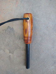 3/8 Ferro Rod Firesteel Fire Striker Osage Orange Handle Bushcraft