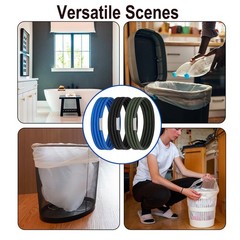 Trash Can Rubber Bands, Fit 2.3-4.7 ft Perimeter, Black, Blue,Olive green