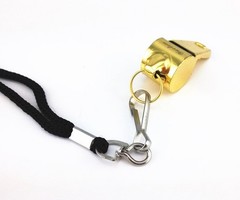 Copper Loud Sport Coach Emergency Whistles with Lanyard, Pack of 6 (Golden)