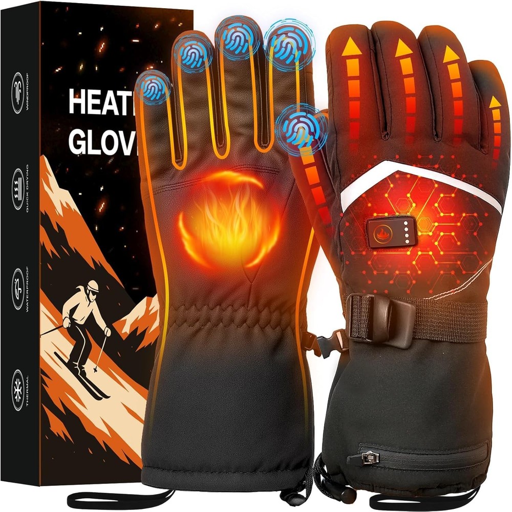 Cauasock Heated Gloves Rechargeable Heated Gloves For Men Women Waterproof