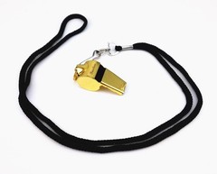 Copper Loud Sport Coach Emergency Whistles with Lanyard, Pack of 6 (Golden)