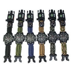 Outdoor camping survival paracord watch – Multi-function compass survival