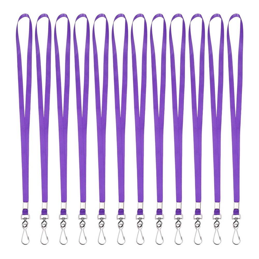 25Pcs 17.3″ Nylon Flat Lanyard with Clasp for Keys, Purple