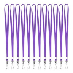 25Pcs 17.3″ Nylon Flat Lanyard with Clasp for Keys, Purple