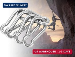 50PCS 3″ Heavy Duty Carabiner Clips Bulk, 5/16″ Gavanized Steel Spring Snap Hook