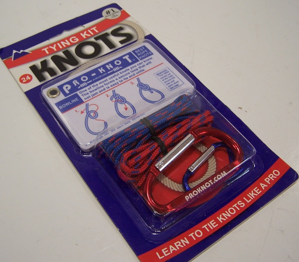 Pro-Knot Knot Tying Kit 24 Essential Rope Knots Instructions Practice Carabiner