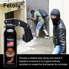 Feloiy 16oz Bear Repellent Spray Deterrent 35ft W/ 1 Pack Free Peper Spray 1/2oz