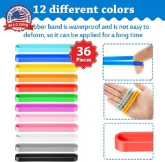 36 Pcs 3 Inch Silicone Rubber Bands Heavy-Duty Waterproof Assorted Colors for Pa