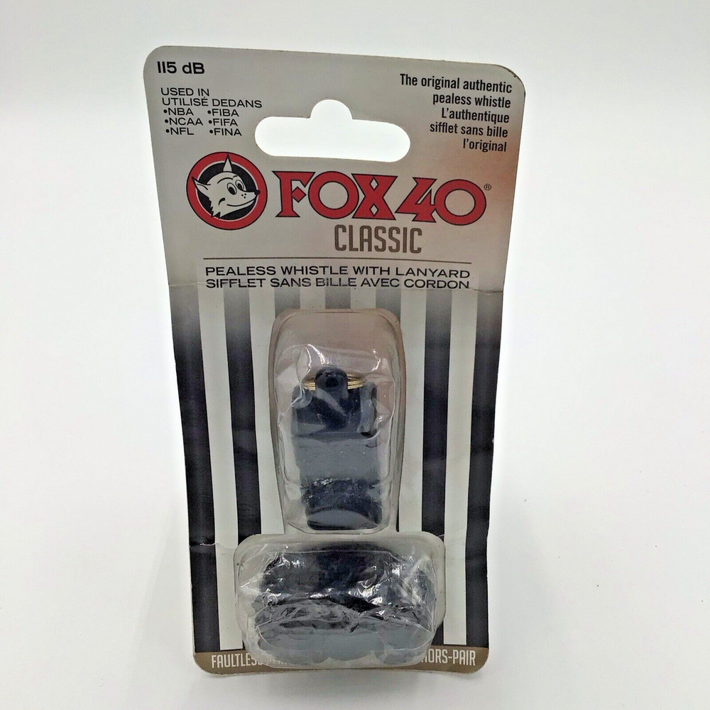 Fox 40 Classic Official Referee Coach Pealess WHISTLE 115 db + Lanyard CANADA
