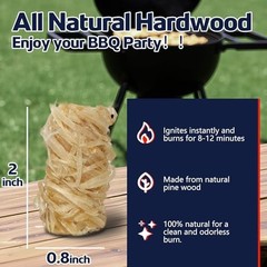 72Pcs – Extra Long 12min Natural Fire Starters for Grill – 72PCS
