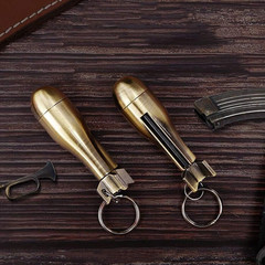 Keychain Matchstick Fire Starter, Permanent Match Flint Metal Keychain Lighter,