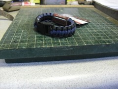 Box of 6ea. 550 Paracord Survival Bracelet Black/Blue Military grade Large