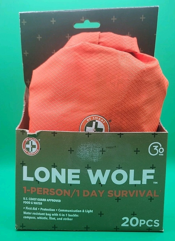 Lone Wolf 1-Person/1 Day Survival Kit, 20 Pcs. BIUB 6-30-3025