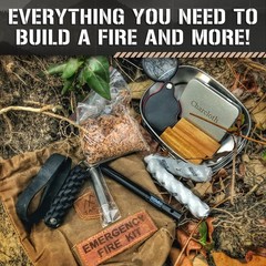 Tacamo 15-Piece Emergency Fire Making Kit W/Premium Waxed Canvas Storage Bag.