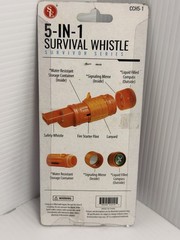 SE 5-in-1 Survival Whistle Fire Starter Compass Mirror Emergency Camping