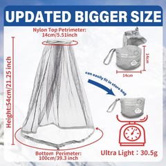 Benvo Mosquito Head Net Mesh Face Neck Fly Netting Cover from Bugs Gnats Noseeum