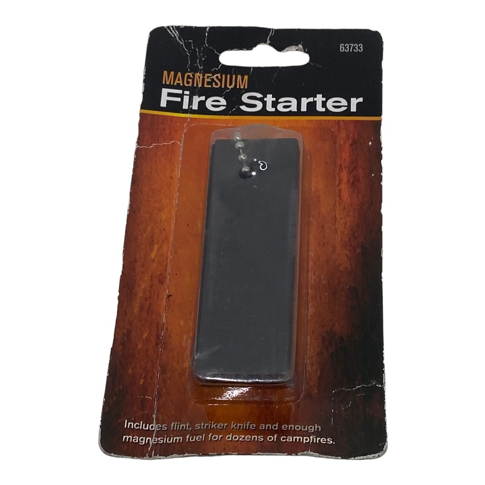 🐞 Magnesium Fire Starter w/ Serrated Metal Blade Camping Survival Tools #63733