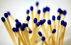 OHIO BLUE TIPS tip STRIKE on BOX Large Wood Kitchen MATCHES wooden Cigar Match