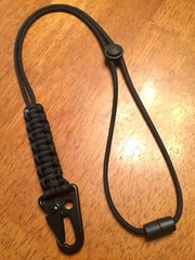 (HK Set) Black Breakaway ID Neck Lanyard & Carabiner Keychain 550 Paracord H&K
