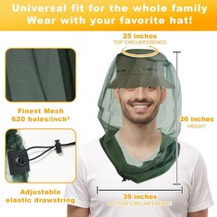 South to East Premium Mosquito Head Net for Insect, 2 Pack, Fly & Bug Protection