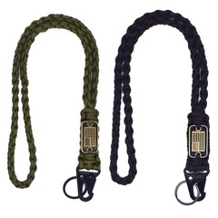 2 Pcs Heavy Duty Braided Paracord Lanyard Keychain with USA Flag, Parachute R…