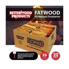 Better Wood Products 1 Pack Fatwood Fire Starter Sticks, Fireplace & Campfire…
