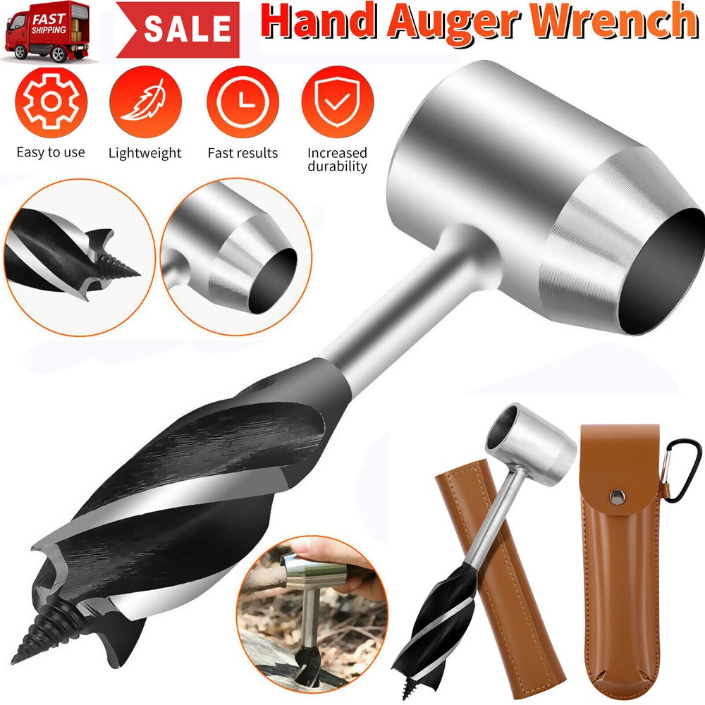 Manual Hand Auger Wrench Outdoor Survival Gear Wood Drill Kit for Bushcraft Tool