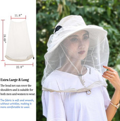 2 Pack Premium Mosquito Head Net for Insect & Fly Protection, Extra-Fine Holes B