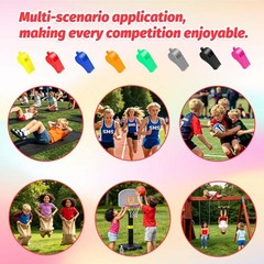 100Pcs Colorful Plastic Whistles with Lanyards Bulk, 120dB Loud Sports Whistl…