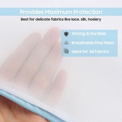 4 Pcs Large Mesh Laundry Bags for Delicates Intimates Lingerie Large, White