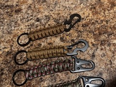 Multicolor Paracord Keychain Lanyards w/ Carabiner Clips & Rings.
