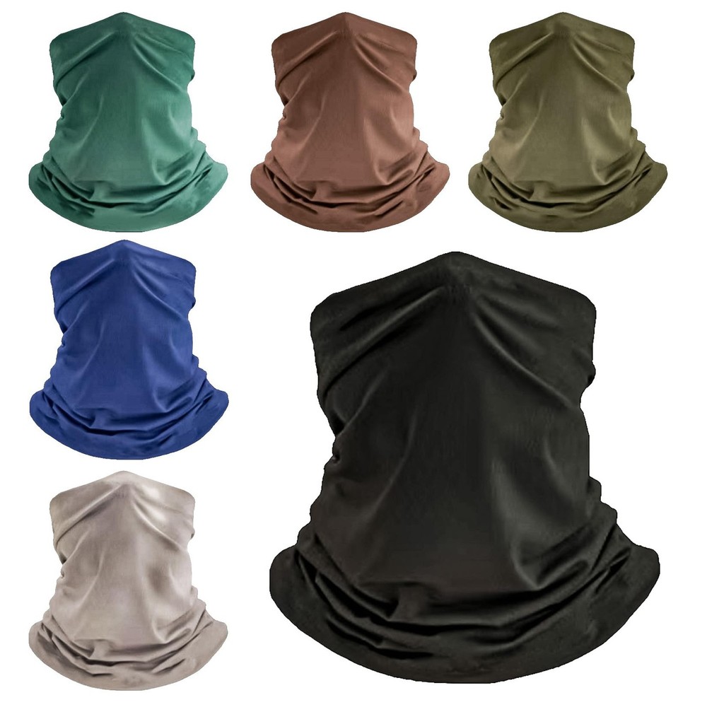 HCMY 6 Pack Neck Gaiters Tube UV Face Mask Bandana One Size, Multicolor