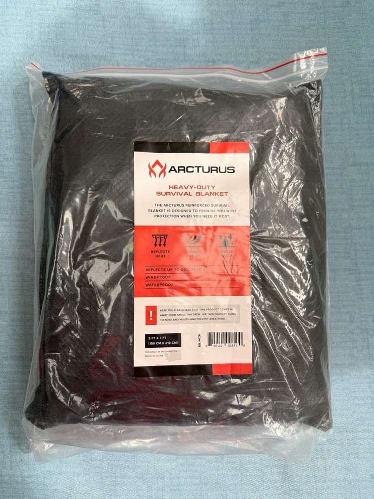 New Arcturus All-Weather Heavy Duty Waterproof Outdoor Survival Blanket 5’ X 7’